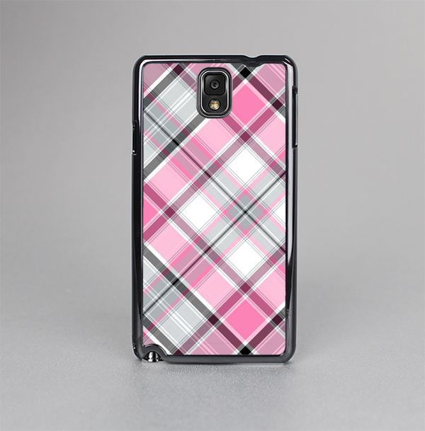 The Black and Pink Layered Plaid V5 Skin-Sert Case for the Samsung Galaxy Note 3