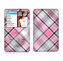The Black and Pink Layered Plaid V5 Skin For The Apple iPod Classic