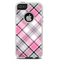 The Black and Pink Layered Plaid V5 Skin For The iPhone 5-5s Otterbox Commuter Case