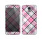 The Black and Pink Layered Plaid V5 Skin For the Samsung Galaxy S5