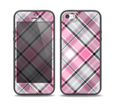The Black and Pink Layered Plaid V5 Skin Set for the iPhone 5-5s Skech Glow Case