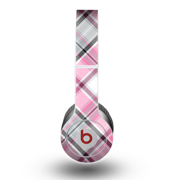 The Black and Pink Layered Plaid V5 Skin for the Beats by Dre Original Solo-Solo HD Headphones