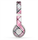 The Black and Pink Layered Plaid V5 Skin for the Beats by Dre Solo 2 Headphones