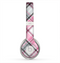 The Black and Pink Layered Plaid V5 Skin for the Beats by Dre Solo 2 Headphones
