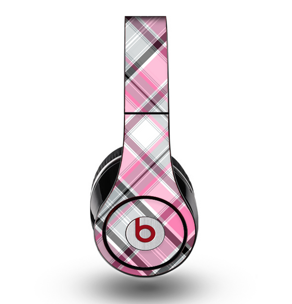 The Black and Pink Layered Plaid V5 Skin for the Original Beats by Dre Studio Headphones