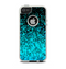 The Black and Turquoise Unfocused Sparkle Print Apple iPhone 5-5s Otterbox Commuter Case Skin Set