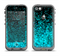 The Black and Turquoise Unfocused Sparkle Print Apple iPhone 5c LifeProof Fre Case Skin Set