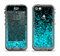 The Black and Turquoise Unfocused Sparkle Print Apple iPhone 5c LifeProof Nuud Case Skin Set