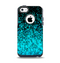 The Black and Turquoise Unfocused Sparkle Print Apple iPhone 5c Otterbox Commuter Case Skin Set