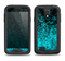 The Black and Turquoise Unfocused Sparkle Print Samsung Galaxy S4 LifeProof Fre Case Skin Set
