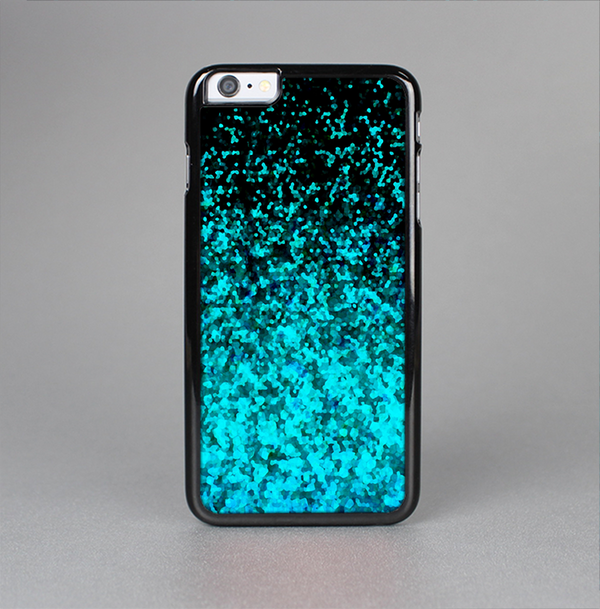The Black and Turquoise Unfocused Sparkle Print Skin-Sert Case for the Apple iPhone 6