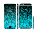 The Black and Turquoise Unfocused Sparkle Print Sectioned Skin Series for the Apple iPhone 6s Plus