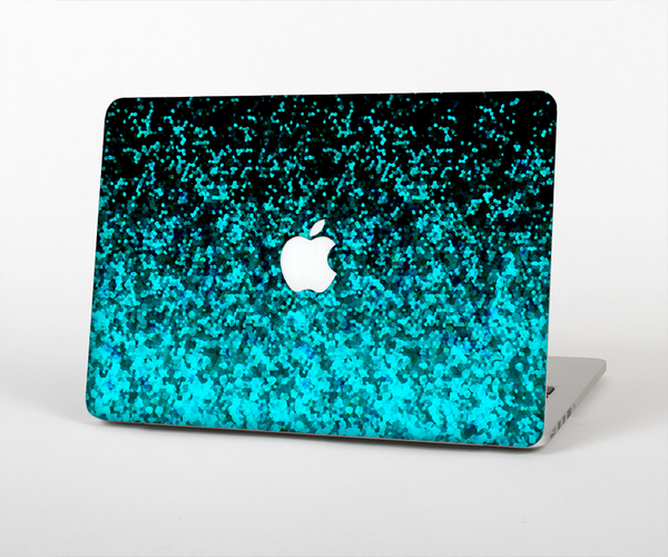 The Black and Turquoise Unfocused Sparkle Print Skin Set for the Apple MacBook Air 11"