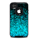 The Black and Turquoise Unfocused Sparkle Print Skin for the iPhone 4-4s OtterBox Commuter Case