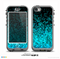 The Black and Turquoise Unfocused Sparkle Print Skin for the iPhone 5c nüüd LifeProof Case