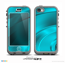 The Black and Turquoise Wavy Surface Skin for the iPhone 5c nüüd LifeProof Case