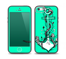 The Black and White Anchor with Roses on Trendy Green Skin Set for the iPhone 5-5s Skech Glow Case