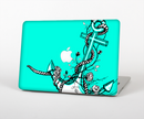 The Black and White Anchor with Roses on Trendy Green Skin for the Apple MacBook Pro 15"