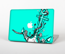 The Black and White Anchor with Roses on Trendy Green Skin for the Apple MacBook Air 13"