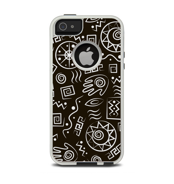 The Black and White Cave Symbols Apple iPhone 5-5s Otterbox Commuter Case Skin Set