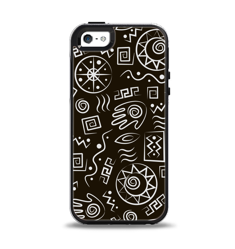 The Black and White Cave Symbols Apple iPhone 5-5s Otterbox Symmetry Case Skin Set