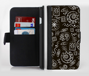 The Black and White Cave Symbols Ink-Fuzed Leather Folding Wallet Credit-Card Case for the Apple iPhone 6/6s, 6/6s Plus, 5/5s and 5c