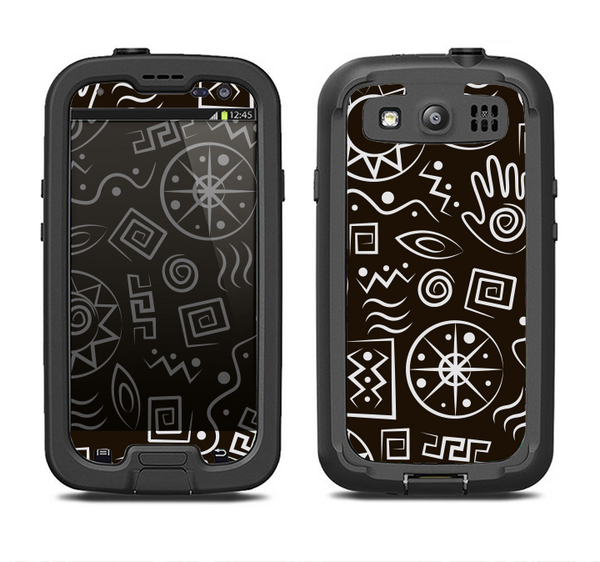 The Black and White Cave Symbols Samsung Galaxy S3 LifeProof Fre Case Skin Set