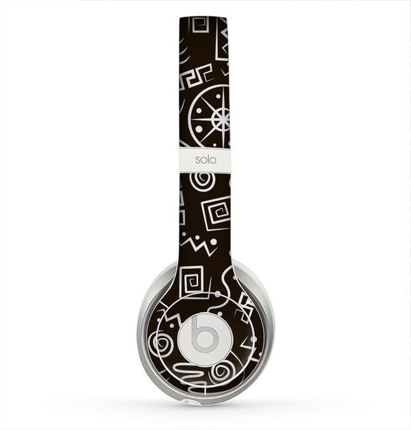 The Black and White Cave Symbols Skin for the Beats by Dre Solo 2 Headphones