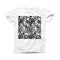 The Black and White Geometric Floral ink-Fuzed Front Spot Graphic Unisex Soft-Fitted Tee Shirt