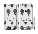 The Black and White Icecream and Drink Pattern Sectioned Skin Series for the Apple iPhone 6s
