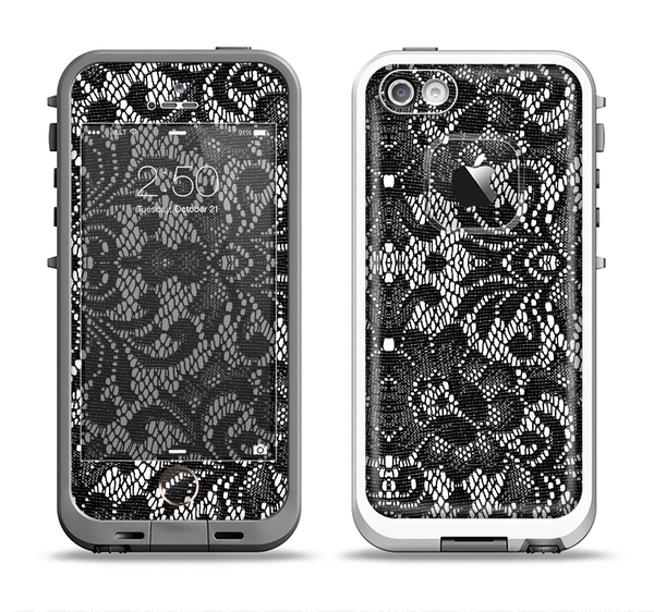 The Black and White Lace Pattern10867032_xl Apple iPhone 5-5s LifeProof Fre Case Skin Set