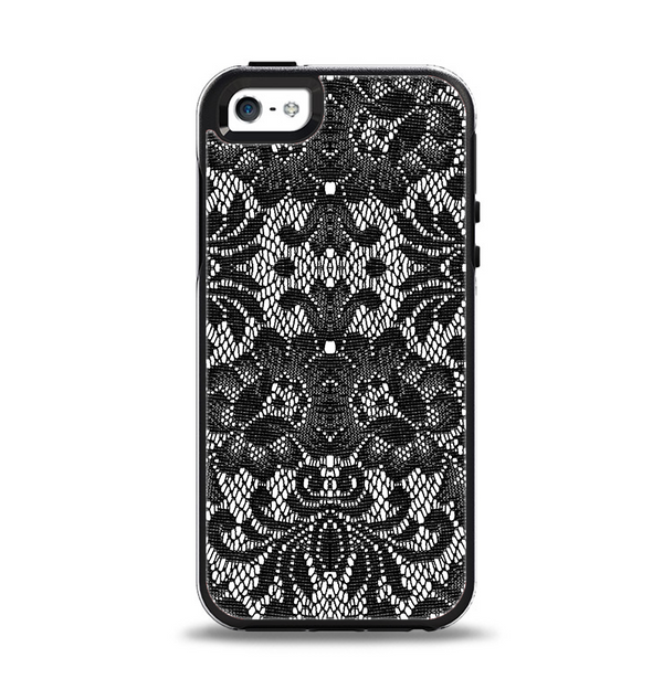 The Black and White Lace Pattern10867032_xl Apple iPhone 5-5s Otterbox Symmetry Case Skin Set
