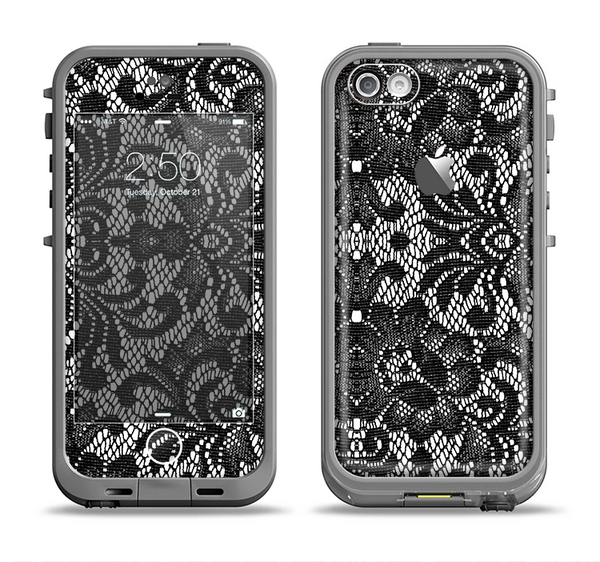 The Black and White Lace Pattern10867032_xl Apple iPhone 5c LifeProof Fre Case Skin Set