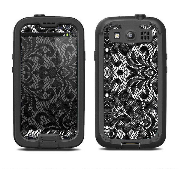 The Black and White Lace Pattern10867032_xl Samsung Galaxy S3 LifeProof Fre Case Skin Set