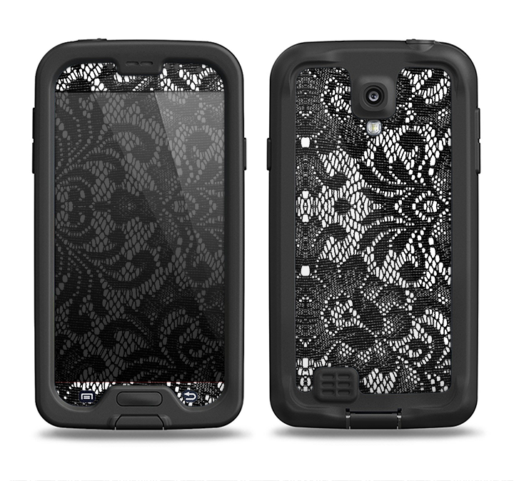 The Black and White Lace Pattern10867032_xl Samsung Galaxy S4 LifeProof Fre Case Skin Set