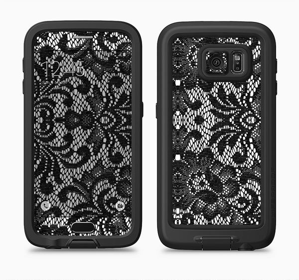 The Black and White Lace Pattern10867032_xl Full Body Samsung Galaxy S6 LifeProof Fre Case Skin Kit