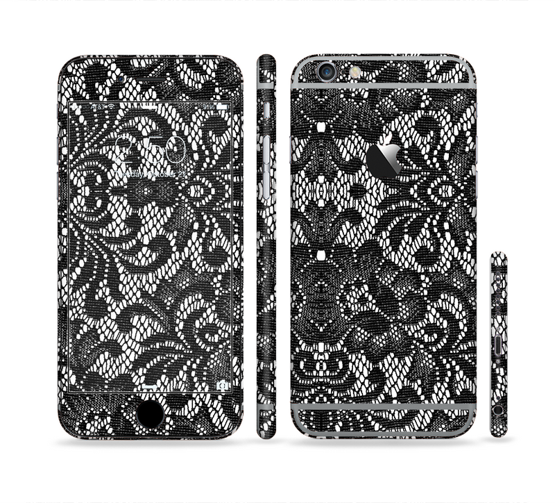 The Black and White Lace Pattern10867032_xl Sectioned Skin Series for the Apple iPhone 6s