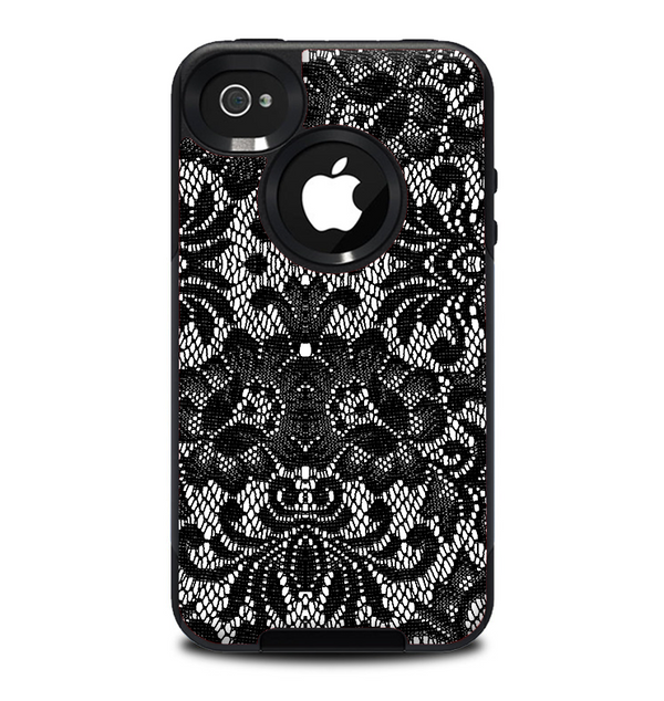 The Black and White Lace Pattern10867032_xl Skin for the iPhone 4-4s OtterBox Commuter Case