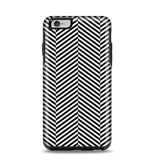 The Black and White Opposite Stripes Apple iPhone 6 Plus Otterbox Symmetry Case Skin Set