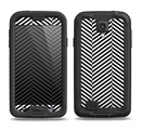 The Black and White Opposite Stripes Samsung Galaxy S4 LifeProof Fre Case Skin Set