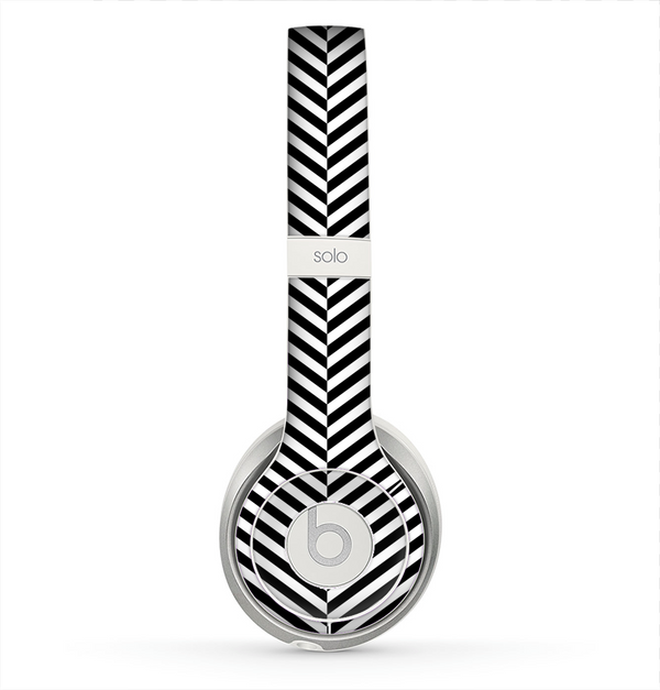 The Black and White Opposite Stripes Skin for the Beats by Dre Solo 2 Headphones