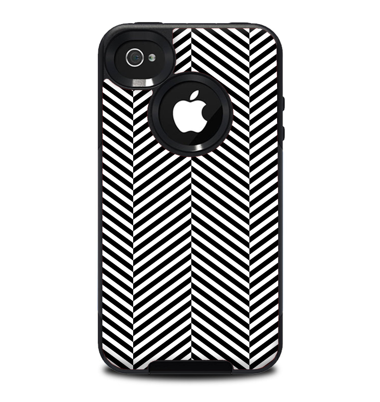 The Black and White Opposite Stripes Skin for the iPhone 4-4s OtterBox Commuter Case