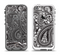 The Black and White Paisley Pattern V6 Apple iPhone 5-5s LifeProof Fre Case Skin Set