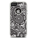 The Black and White Paisley Pattern V6 Skin For The iPhone 5-5s Otterbox Commuter Case