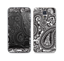 The Black and White Paisley Pattern V6 Skin For the Samsung Galaxy S5
