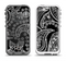 The Black and White Paisley Pattern v14 Apple iPhone 5-5s LifeProof Fre Case Skin Set