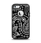 The Black and White Paisley Pattern v14 Apple iPhone 5-5s Otterbox Defender Case Skin Set