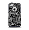 The Black and White Paisley Pattern v14 Apple iPhone 5c Otterbox Commuter Case Skin Set
