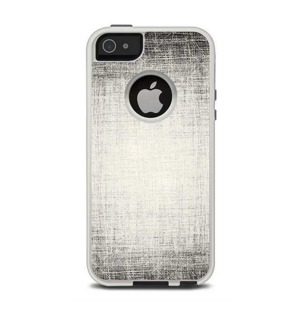 The Black and White Scratched Texture Apple iPhone 5-5s Otterbox Commuter Case Skin Set