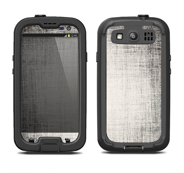 The Black and White Scratched Texture Samsung Galaxy S3 LifeProof Fre Case Skin Set